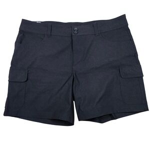 Eddie Bauer Summer Trail Shorts Womens 16 Black Cargo Hiking Stretch